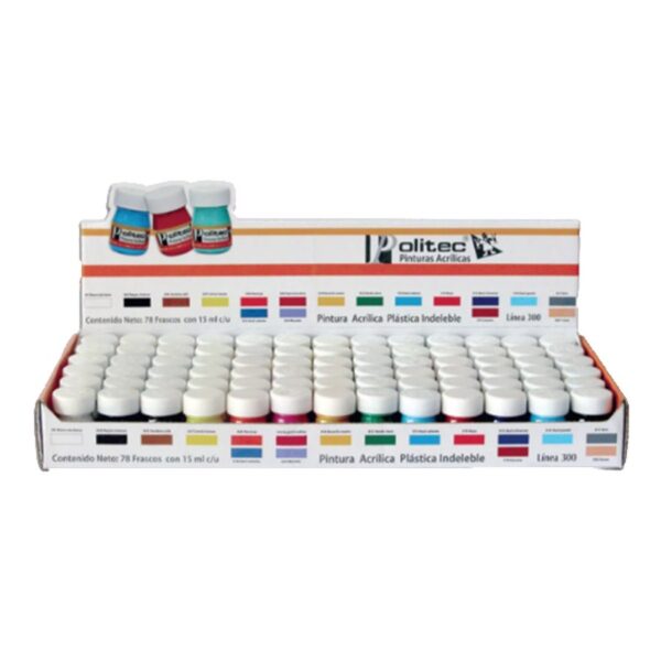 PINTURA ACRILICA 20 ML POLITEC ESTUCHE C/78  SURTIDO