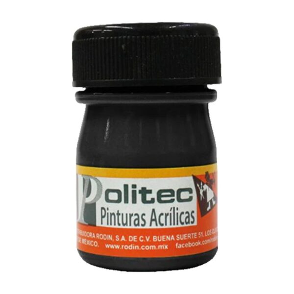 PINTURA ACRILICA 20 ML POLITEC NEGRO INTENSO  302 CAJA C/12