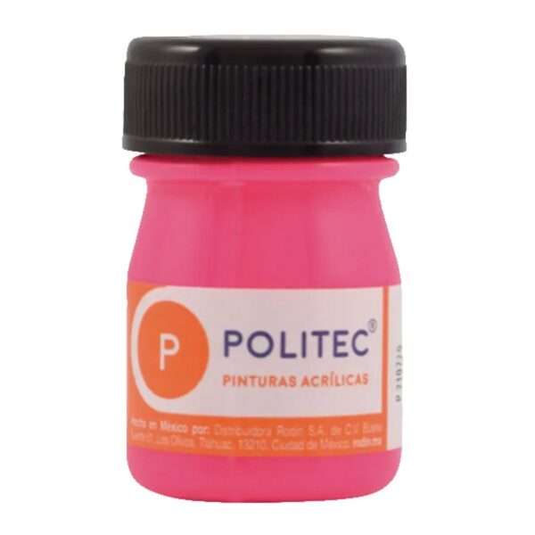 PINTURA ACRILICA 20 ML POLITEC ROSA  FLUORESCENTE 806 CAJA C/12
