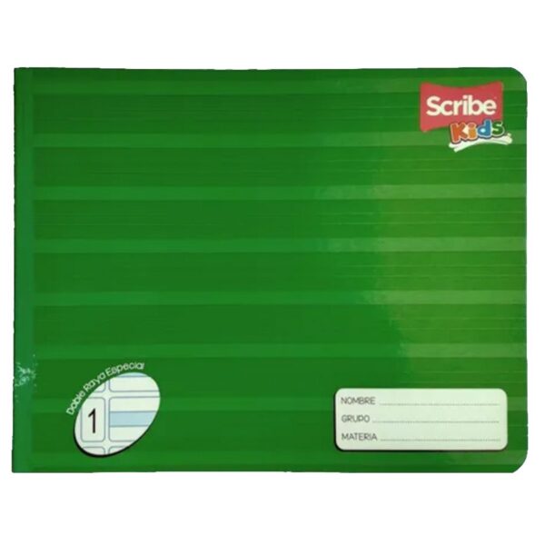 CUADERNO ITALIANO COSIDO KIDS SCRIBE 2504  100H DOBLE RAYA ESP.