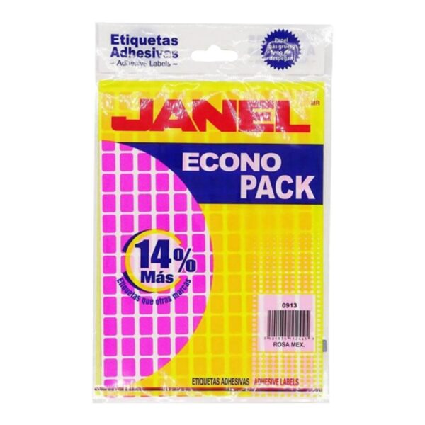 ETIQUETA ECONOPACK ADHESIVAS ROSA MEX #1  JANEL 0913