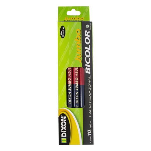 LAPIZ BICOLOR JUMBO DIXON CAJA C/10 PZAS