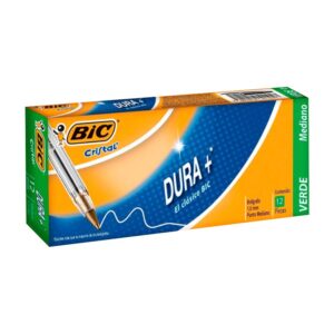 PLUMA BIC DURA+ P/ MED 1.0 VERDE C/12 PZA