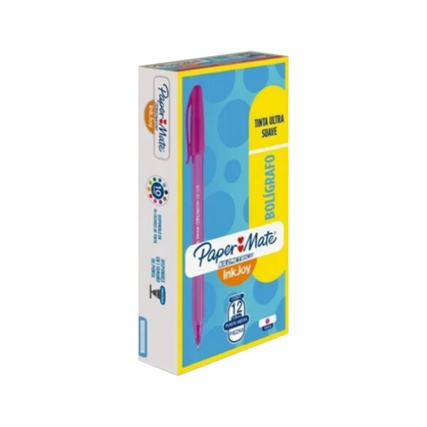 PLUMA KILOMETRICO 100 PAPER MATE MAGENTA  CAJA C/12