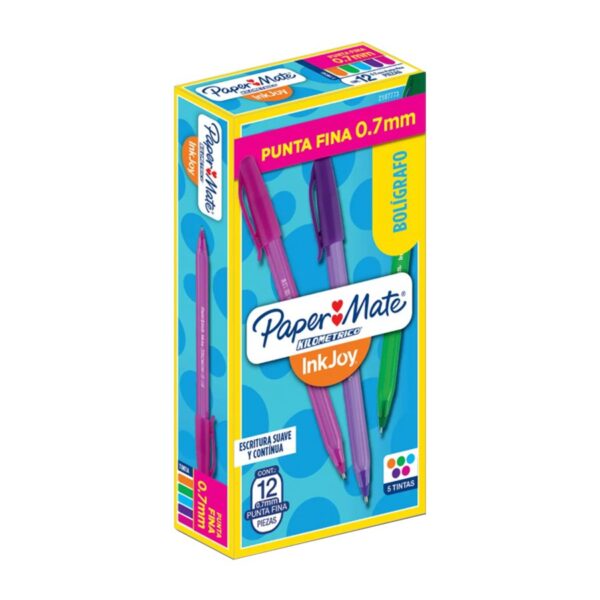 PLUMA KILOMETRICO 100 PAPER MATE SURTIDA  CAJA C/12