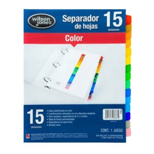 SEPARADOR 1 AL 15 SIN/NUMEROS WILSON JONES P3683